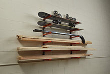 Load image into Gallery viewer, Lumber Wood Storage Metal Rack with 6-Level Wall Mount ¨C Orange Organizer