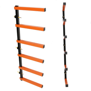 Lumber Wood Storage Metal Rack with 6-Level Wall Mount ¨C Orange Organizer