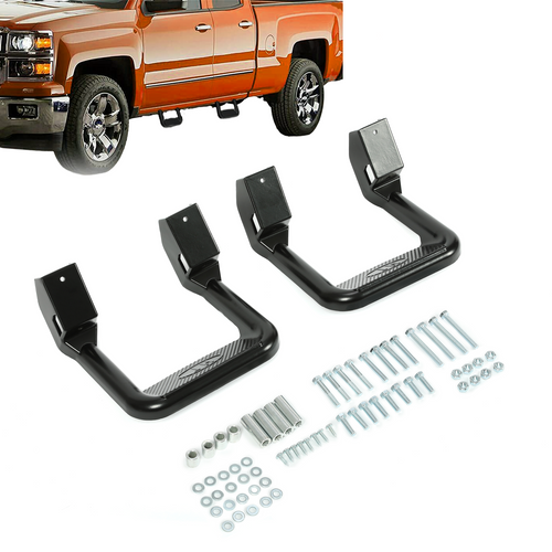 2Pcs Universal Truck Side Step Nerf Bars Black Aluminum for For Truck/SUV/Pickup