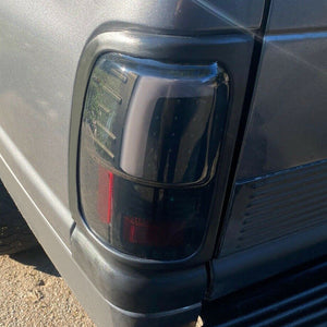 For 94-01 Dodge Ram 1500 2500 3500 Smoke Black LED Tube Tail Lights Pair L+R