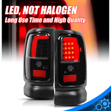 Load image into Gallery viewer, For 94-01 Dodge Ram 1500 2500 3500 Smoke Black LED Tube Tail Lights Pair L+R