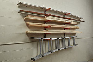 Lumber Wood Storage Metal Rack with 6-Level Wall Mount ¨C Orange Organizer