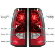 Load image into Gallery viewer, For 03 04 05 06 Chevy Silverado 1500 2500 3500HD Red Tail Lights Brake Lamp Pair