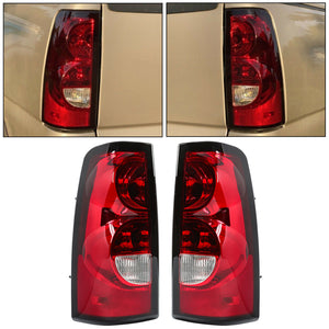 For 03 04 05 06 Chevy Silverado 1500 2500 3500HD Red Tail Lights Brake Lamp Pair